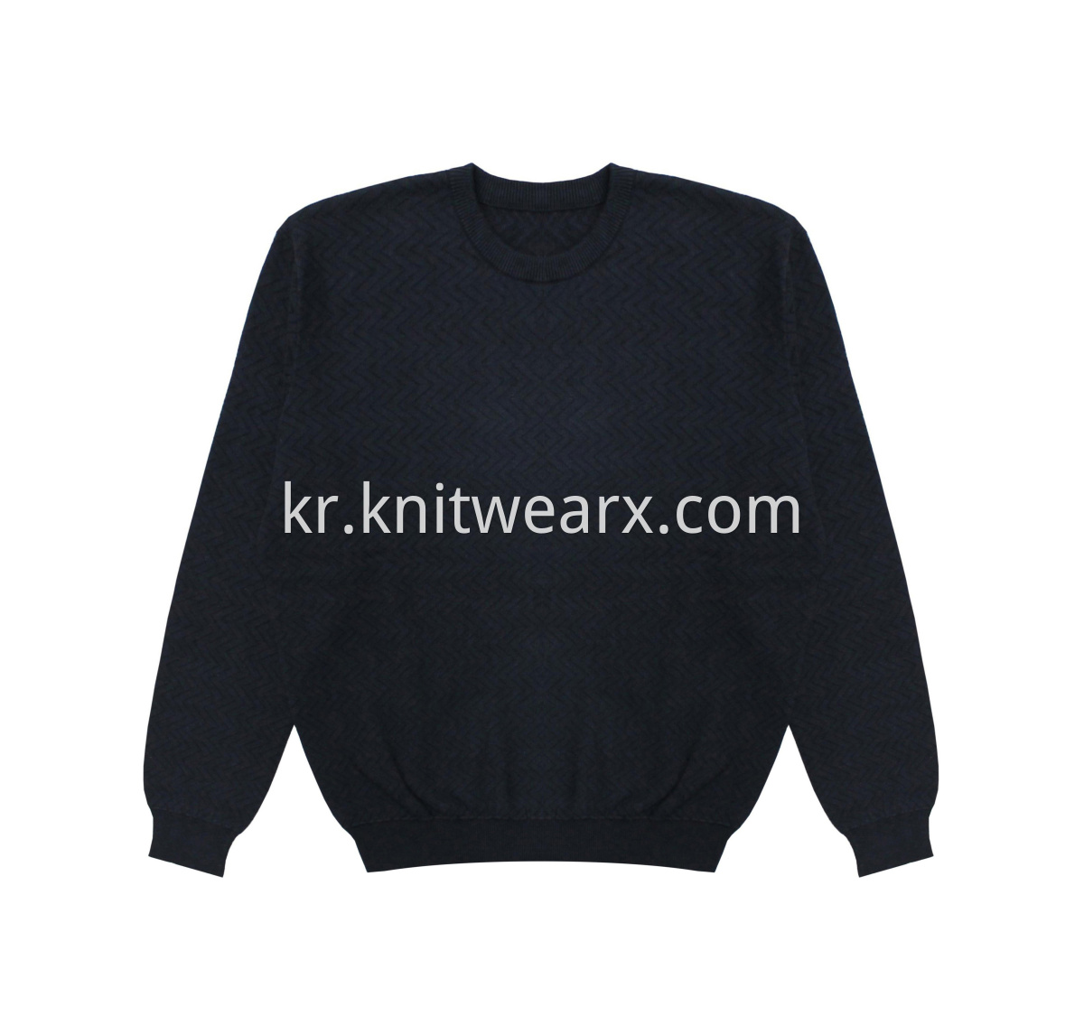 Men's Knitted Twill Jacquard Oversize Crewneck Pullover